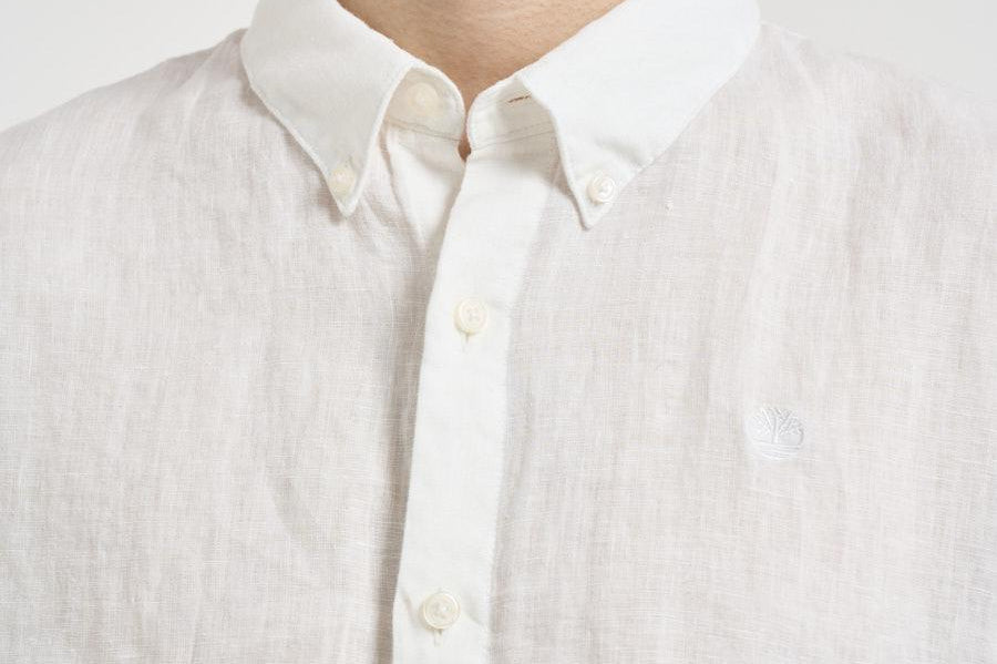 Camicia uomo in lino bianco TB0AD2DC3 100 TIMBERLAND 
