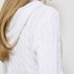 Felpa donna in maglia con zip bianca 211959124 002 RALPH LAUREN 