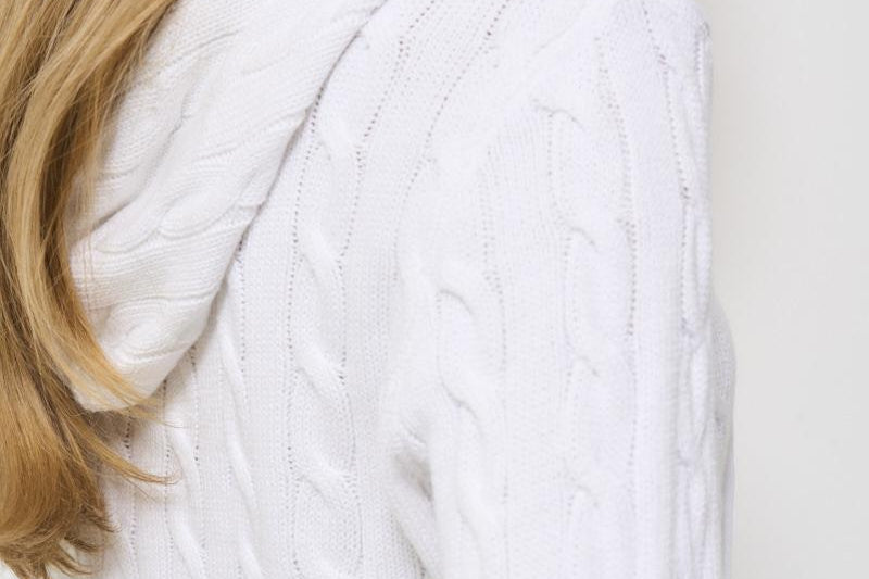 Felpa donna in maglia con zip bianca 211959124 002 RALPH LAUREN 