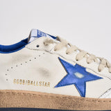 Sneakers uomo Ball Star bianco e blu elettrico GMF00117 F00219810327 GOLDEN GOOSE 