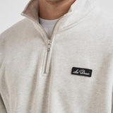 Felpa uomo mezza zip grigio chiaro 1000665 230 LES DEUX 