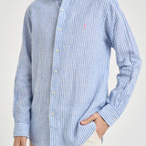 Camicia uomo celeste in misto lino e cotone 710B16700 001 RALPH LAUREN 