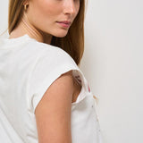 T-shirt donna con stampa bianca 104603 A2DAZ05 PINKO 