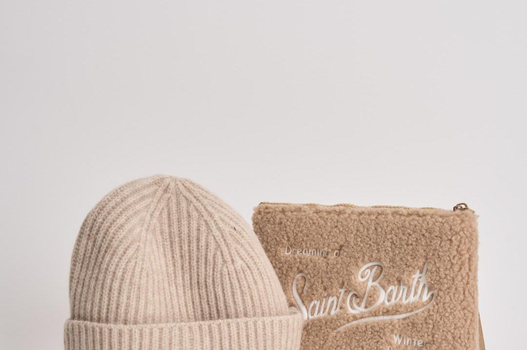 Set donna cappellino e pochette beige XMASBOX TED11 MC2 SAINT BARTH 