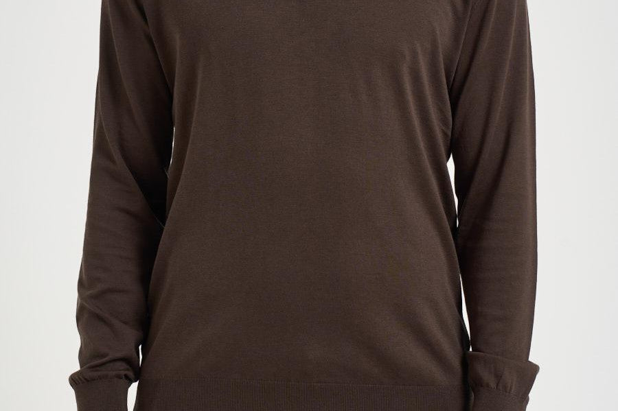 Polo uomo manica lunga marrone 300403 170 KANGRA 