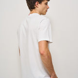 T-shirt uomo girocollo bianca con stampa SAVEFORCAR 01NEB MC2 SAINT BARTH 