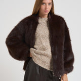 Eco Pelliccia donna over marrone scuro 9029 DARKCOFFEE SWORD 6.6.44 