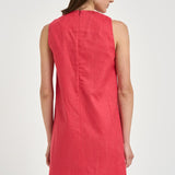 Abito donna corto smanicato corallo S6SN18 D10 SEMICOUTURE 
