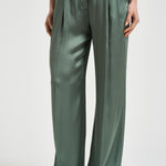 Pantalone donna satinato verde salvia Y6SM37 S29 SEMICOUTURE 