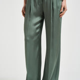 Pantalone donna satinato verde salvia Y6SM37 S29 SEMICOUTURE 