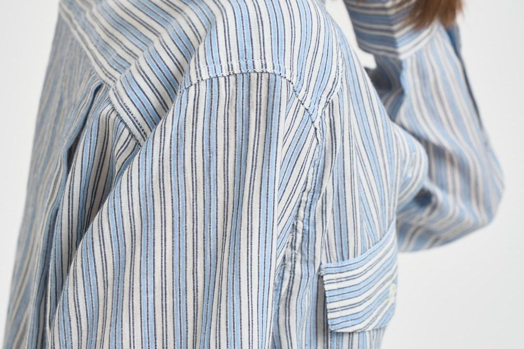 Camicia donna Nath azzurra a righe CH0131FF D1I04E30BU MARANT ETOILE 