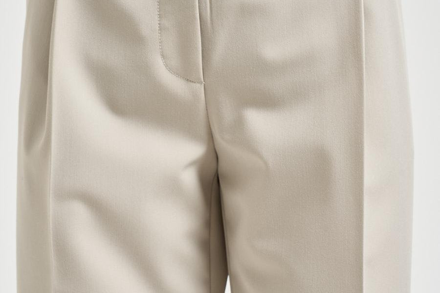 Pantalone donna con pieghe grigio 106607A18E PAULAI18 PINKO 