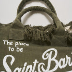Borsa donna Vanity in lino verde VANITYLINEN 01189H MC2 SAINT BARTH 