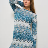 Abito midi donna multicolor celeste. IMANY 01844H MC2 SAINT BARTH 