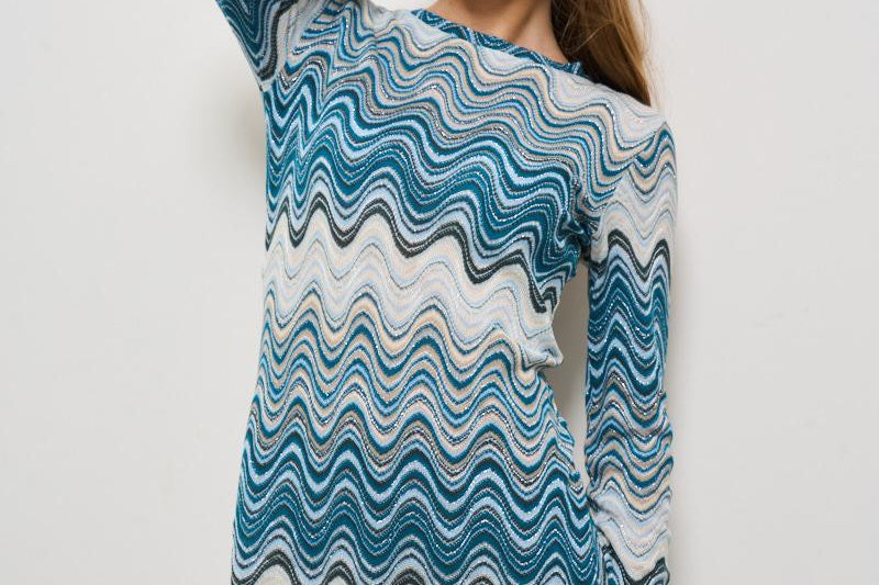 Abito midi donna multicolor celeste. IMANY 01844H MC2 SAINT BARTH 