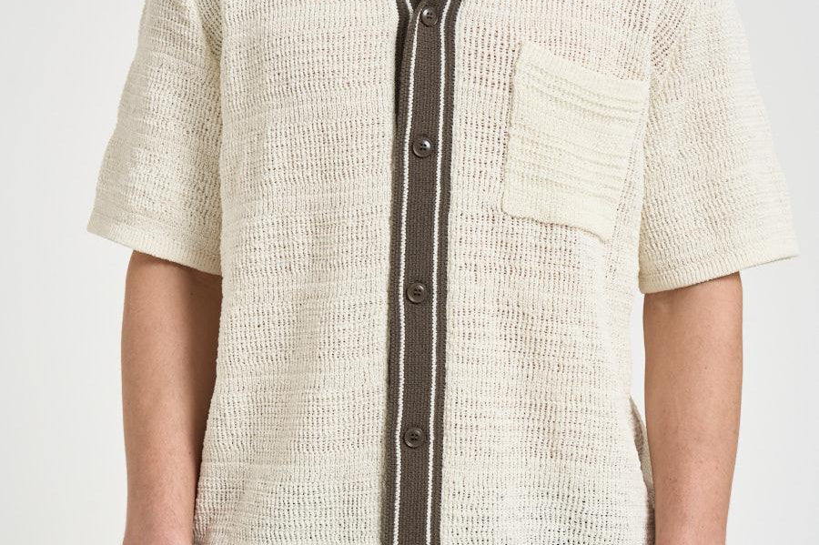 Polo uomo effetto crochet beige M26100018 CLEARCREAM SAMSØE SAMSØE 