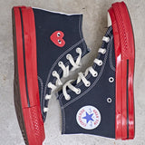 Converse x Comme des Garçons PLAY Chuck 70 High Red Sole K124 BLACK COMME DES GARCON PLAY 