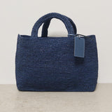 Borsa donna a mano in rafia blu V3.3EV VINTAGENAVY MANEBI' 