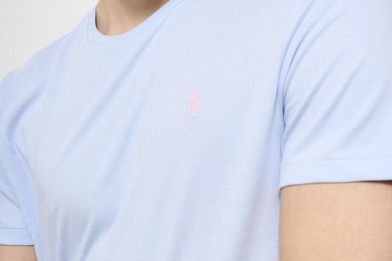 T-shirt uomo girocollo celeste 710671438 418 RALPH LAUREN 