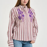 Camicia donna a righe multicolor MIRADI MULTI ANTIK BATIK 
