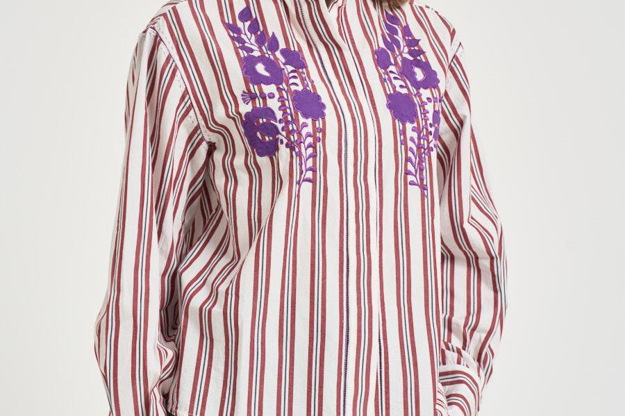 Camicia donna a righe multicolor MIRADI MULTI ANTIK BATIK 