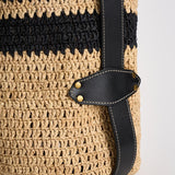Borsa donna Bayia in rafia beige e nera PP0017FB D1X06MBKNL ISABEL MARANT 