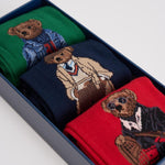 Set 3 calze fantasia Polo Bear natalizia 449P04717 001 RALPH LAUREN 