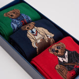 Set 3 calze fantasia Polo Bear natalizia 449P04717 001 RALPH LAUREN 