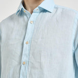 Camicia uomo in lino azzurra J66TNP UB1 ACCADEMIE TESSILI 