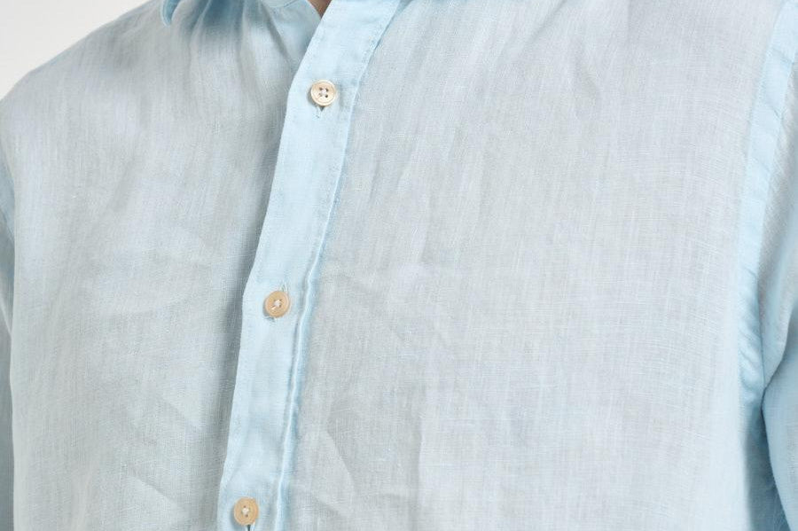 Camicia uomo in lino azzurra J66TNP UB1 ACCADEMIE TESSILI 