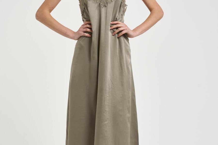 Abito donna lungo verde oliva BAILAR OLIVEGREEN IRO 