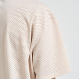 T-shirt uomo in tessuto traforato panna 1001449 EGGNOGWHITE LES DEUX 