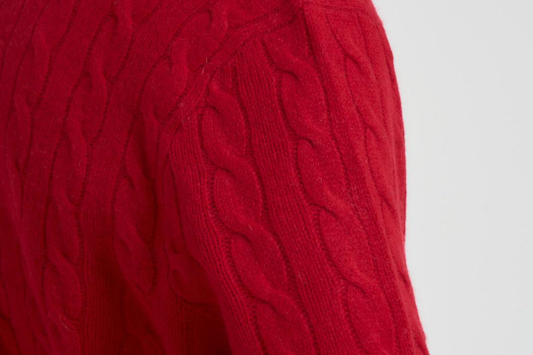 Maglia uomo a trecce rossa 710876762 006 RALPH LAUREN 