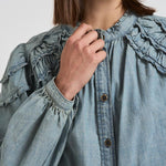 Blusa donna Milya in denim chiaro HT0677FA C3G05E30BU MARANT ETOILE 
