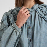 Blusa donna Milya in denim chiaro HT0677FA C3G05E30BU MARANT ETOILE 