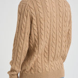 Maglia uomo a treccia cammello 710775885 014 RALPH LAUREN 