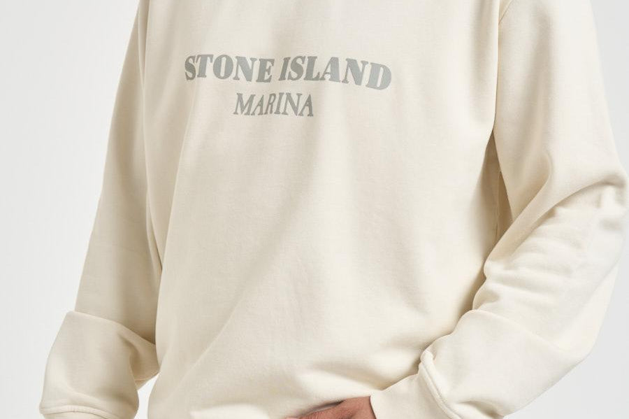 Felpa uomo con cappuccio crema 6100054 S0X31V0093 STONE ISLAND 