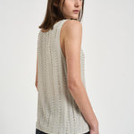 Blusa donna con strass grigia 106214A31F TESSAI18 PINKO 