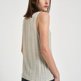 Blusa donna con strass grigia 106214A31F TESSAI18 PINKO 