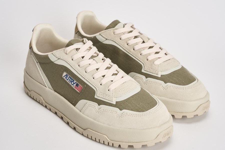 Sneakers uomo Wildpace in suede beige e verde LDLM CO03 AUTRY 