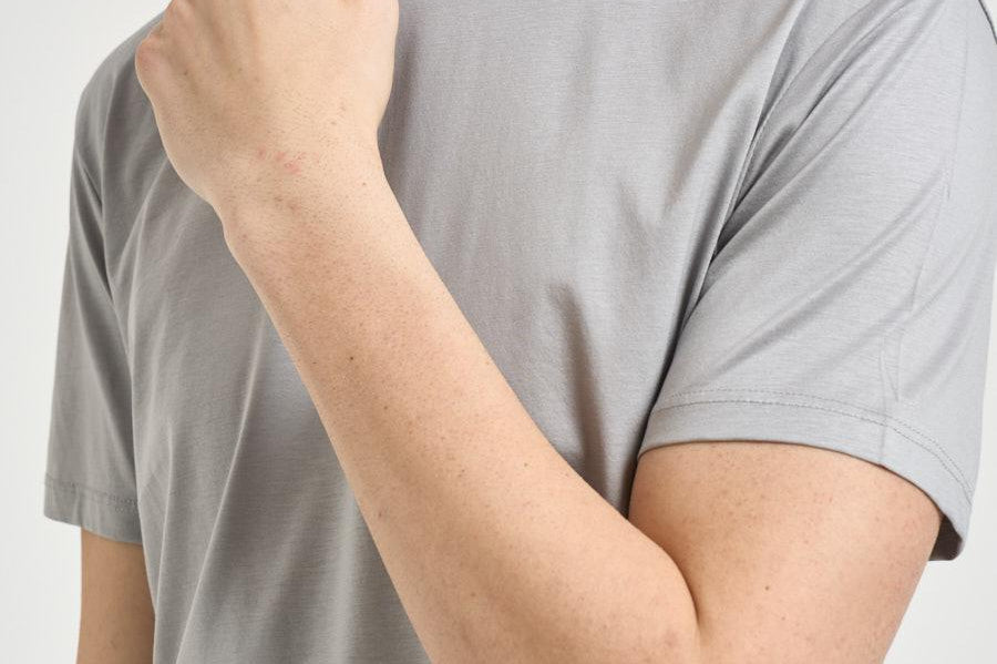 T-shirt uomo girocollo grigio chiaro SH000760 SILVER ACCADEMIE TESSILI 