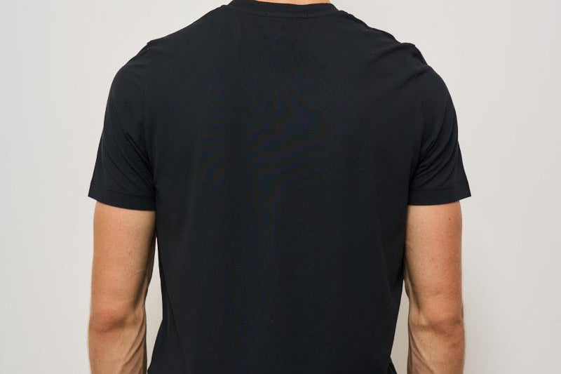 T-shirt uomo girocollo nera AU1330C 1002 ALPHA STUDIO 