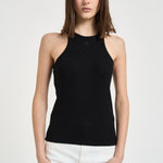 Canotta donna in cotone nera 12206 BLK26BLACK ANINE BING 