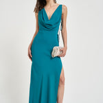 Abito donna lungo verde petrolio TM190138A JADE THE ANDAMANE 