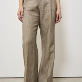 Pantalone donna tortora con pinces SIMONA LM104BROWN BERWICH 