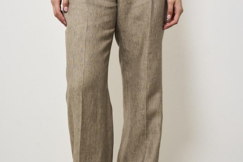 Pantalone donna tortora con pinces SIMONA LM104BROWN BERWICH 