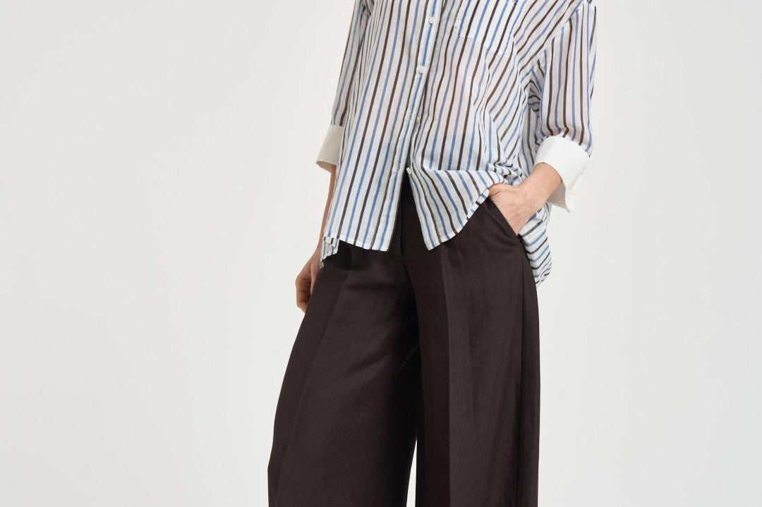 Pantalone donna Gareth marrone cioccolato F6SL79 W18 LIVIANA CONTI 