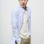 Camicia uomo Oxford celeste GMP00246 P00054880197 GOLDEN GOOSE 