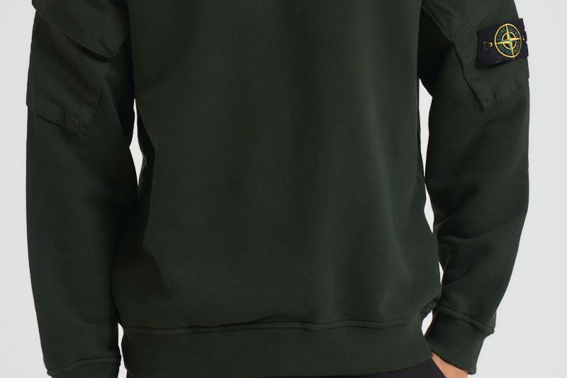 Felpa uomo Brushed Organic Cotton verde 6100008 S0A20V005E STONE ISLAND 