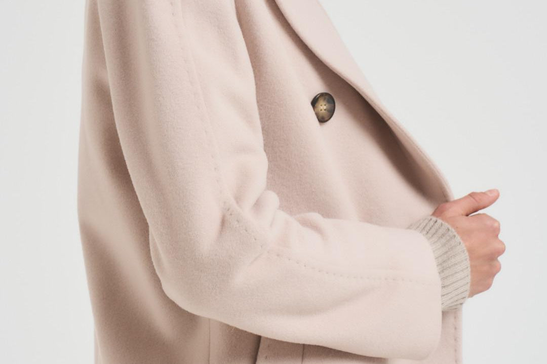 Cappotto lungo donna doppiopetto panna MYRNA DEBORA9220 ACCADEMIE TESSILI 